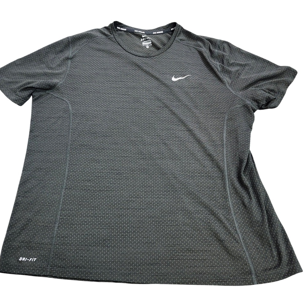 Nike Running Dri-FIT Mens XL Gray Short Sleeve Performance Training Shirt 10975